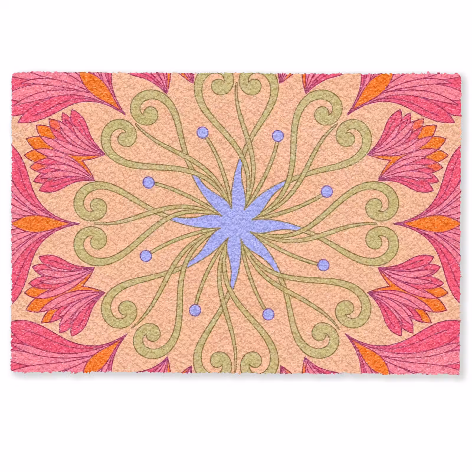 Deurmat - Bloemen - Patroon - Abstract - Roze - Decoratief — 1