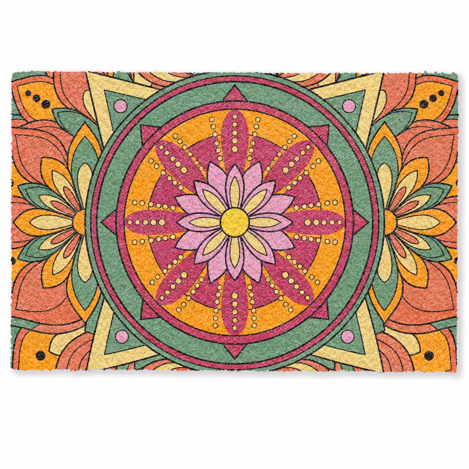 Deurmat - Mandala - Bloemen - Abstract - Kleurrijk — 1