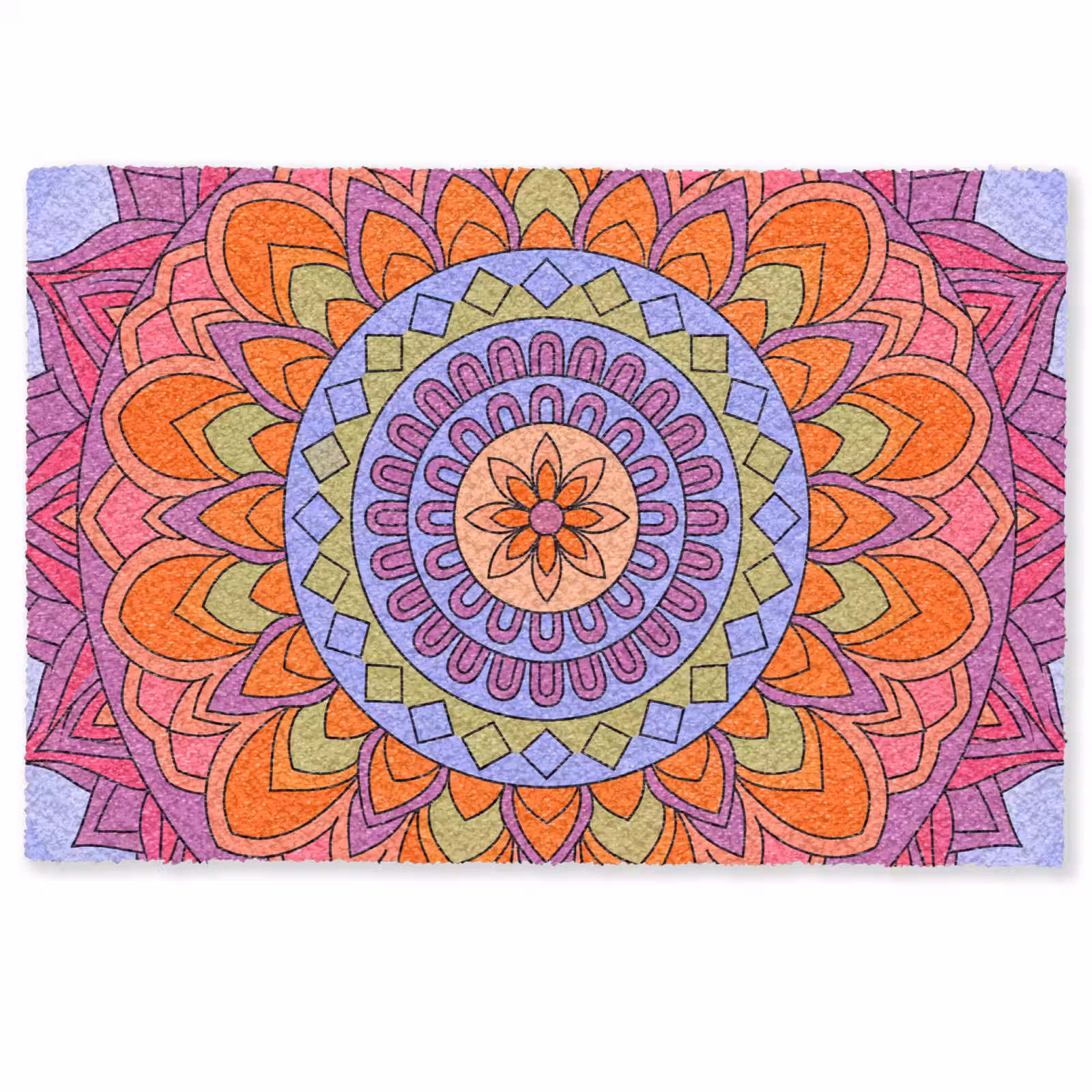 Deurmat - Mandala - Cirkel - Abstract - Kleurrijk - Patroon — 1