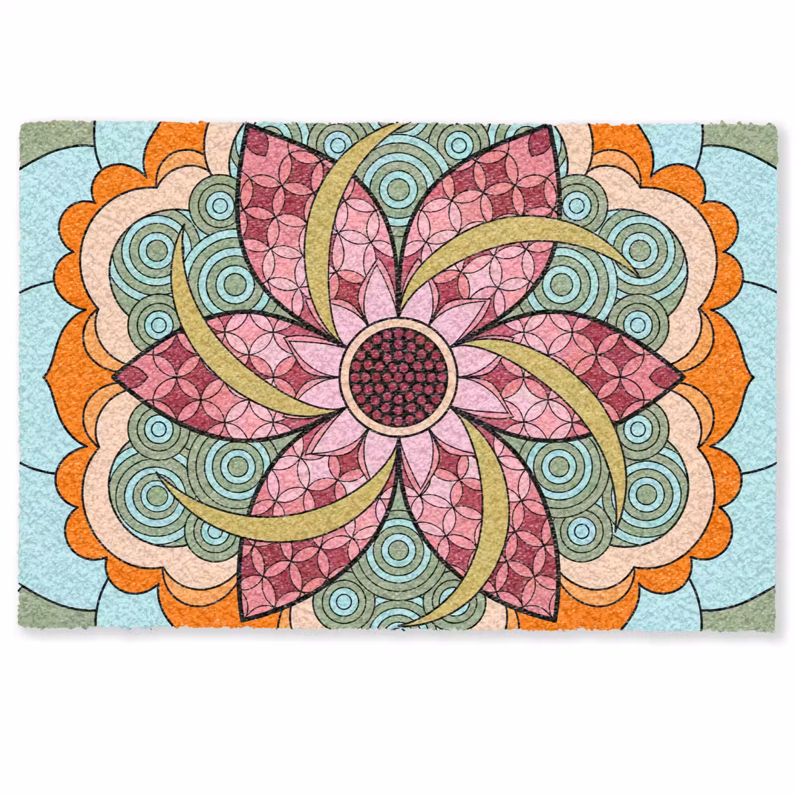 Deurmat - Mandala - Geometrisch - Kunst - Decoratief - Kleurrijk — 1