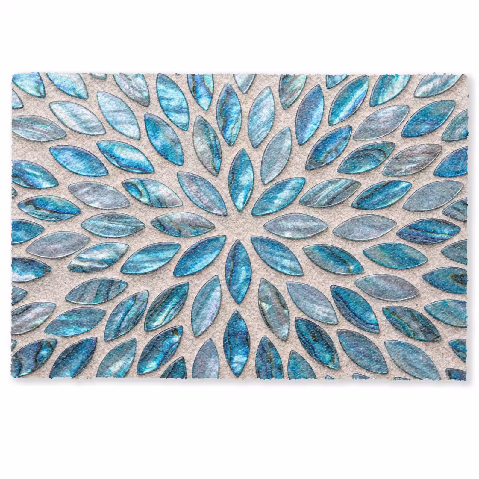 Deurmat - Patroon - Glans - Abstract - Blauw - Decoratie — 1