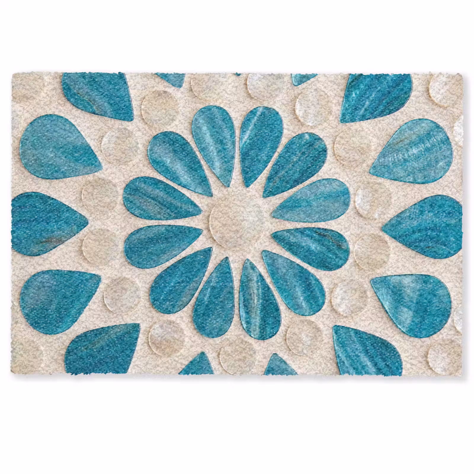 Deurmat - Patroon - Mozaïek - Schelpen - Abstract - Turquoise — 1
