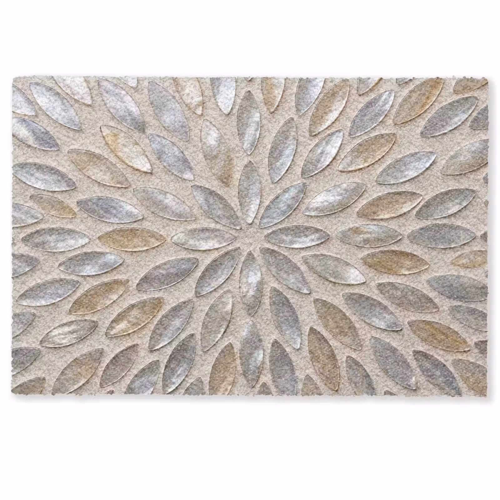 Deurmat - Patroon - Ovaal - Glanzend - Abstract - Beige — 1