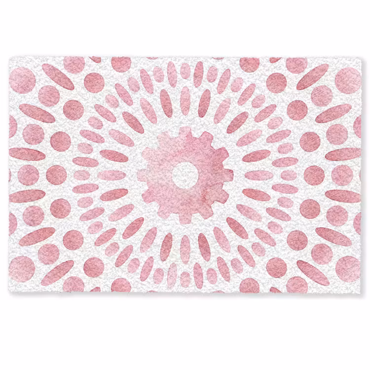 Deurmat - Abstract - Vormen - Patroon - Aquarel - Roze — 1