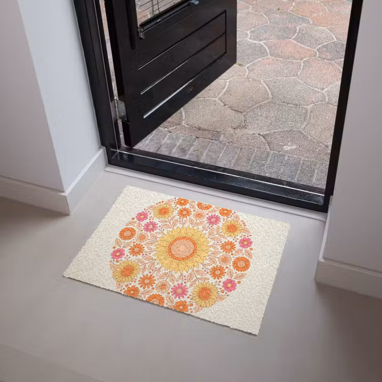 Deurmat - Bloemen - Mandala - Patroon - Kleurrijk — 4