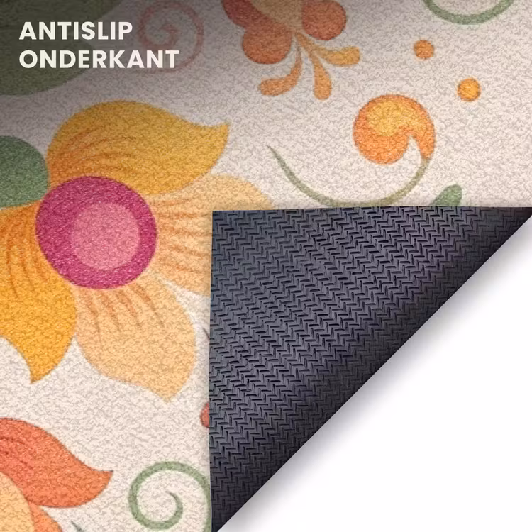 Deurmat - Bloemen - Patroon - Decoratief - Oranje — 6