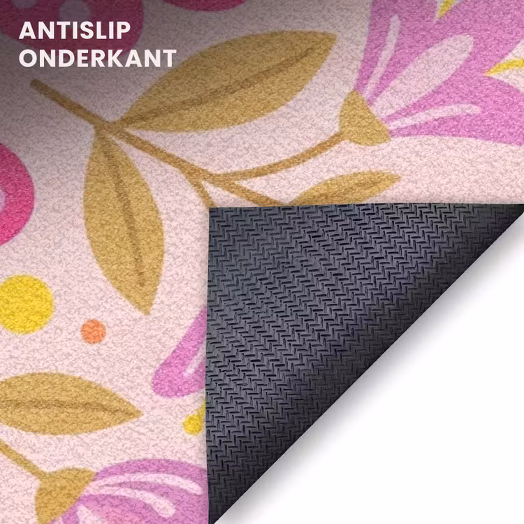Deurmat - Bloemen - Patroon - Natuur - Abstract - Roze — 6