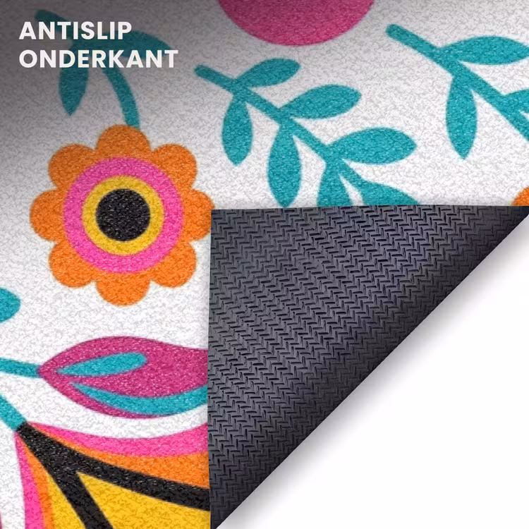 Deurmat - Bloemen - Vogel - Patroon - Kleurrijk - Modern — 6