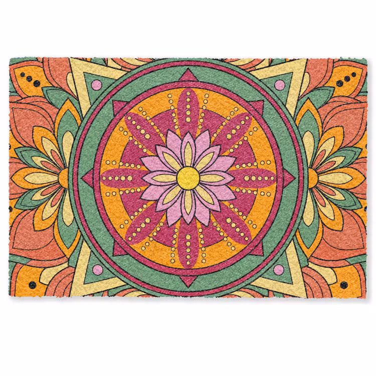 Deurmat - Mandala - Bloemen - Abstract - Kleurrijk — 1