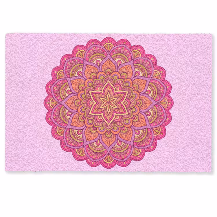 Deurmat - Mandala - Cirkel - Spiritueel - Oosters - Roze — 1