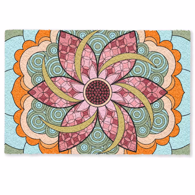 Deurmat - Mandala - Geometrisch - Kunst - Decoratief - Kleurrijk — 1
