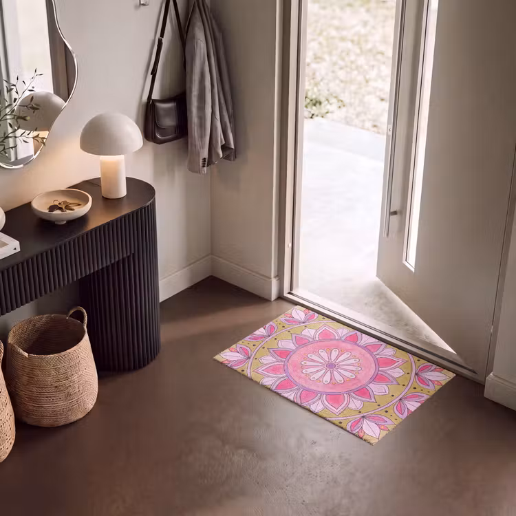 Deurmat - Mandala - Patroon - Kunst - Aquarel - Roze — 8