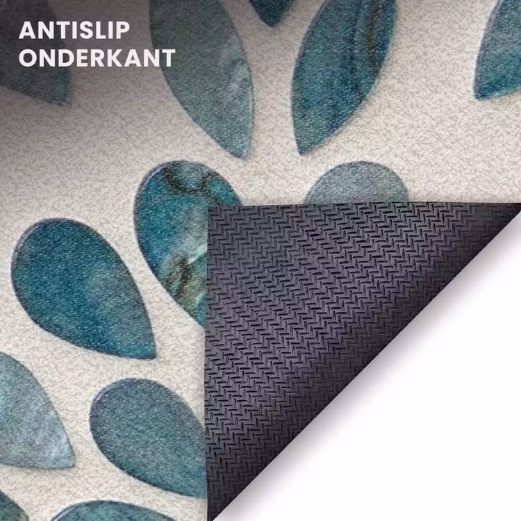 Deurmat - Patroon - Bladeren - Abstract - Modern - Turquoise — 6