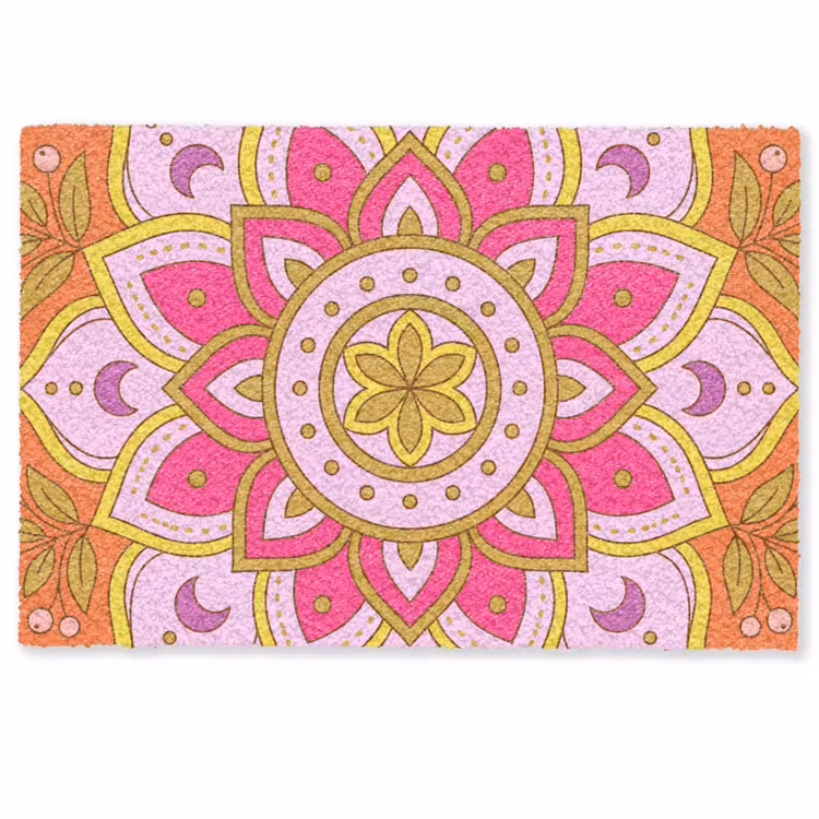 Deurmat - Patroon - Bloemmotief - Decoratie - Abstract - Roze — 1