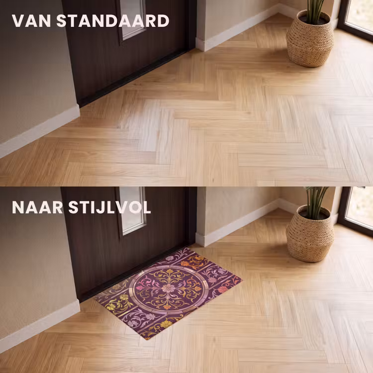 Deurmat - Patroon - Floraal - Oosters - Paars - Goud — 3