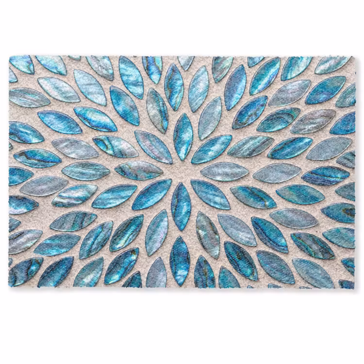 Deurmat - Patroon - Glans - Abstract - Blauw - Decoratie — 1