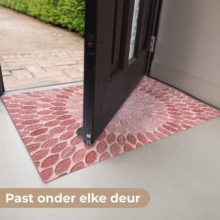 Deurmat - Patroon - Mozaïek - Ovaal - Abstract - Roze — 7