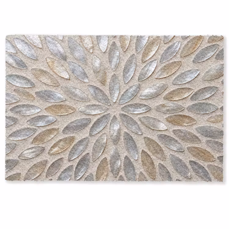 Deurmat - Patroon - Ovaal - Glanzend - Abstract - Beige — 1