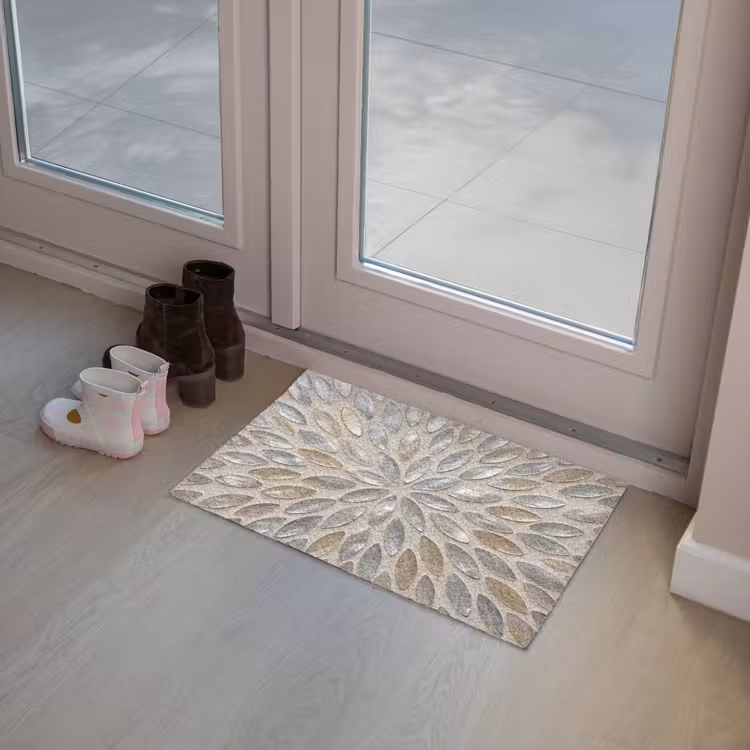 Deurmat - Patroon - Ovaal - Glanzend - Abstract - Beige — 8