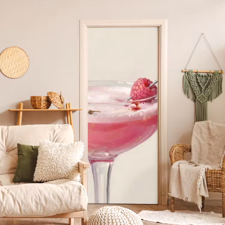 Deursticker - Cocktail - Framboos - Drank - Modern - Roze — 4