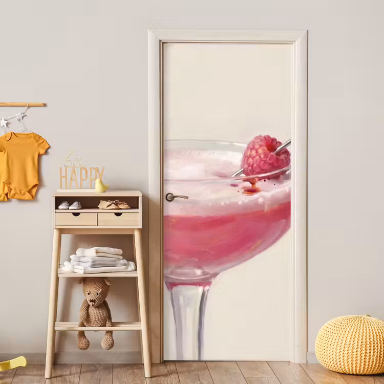 Deursticker - Cocktail - Framboos - Drank - Modern - Roze — 6