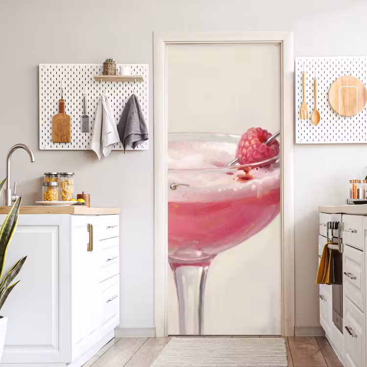 Deursticker - Cocktail - Framboos - Drank - Modern - Roze — 7