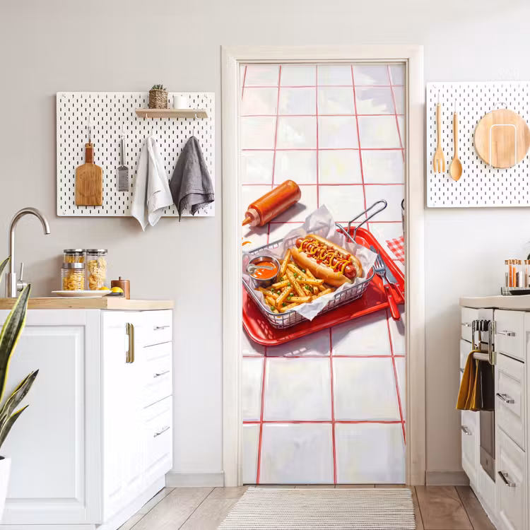 Deursticker - Eten - Hotdog - Fastfood - Modern - Rood — 7