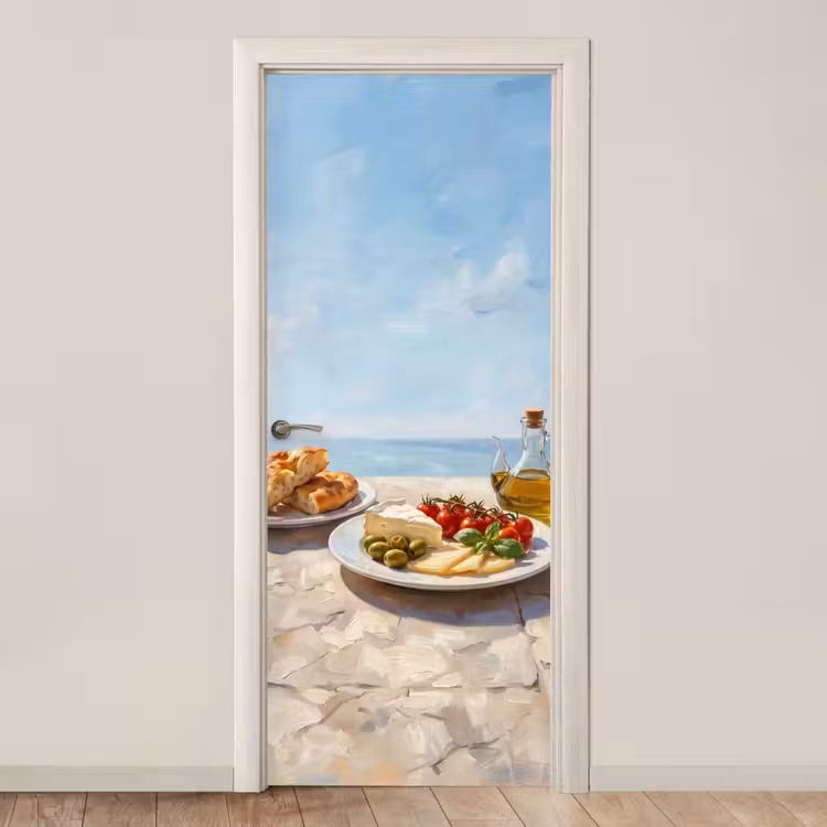 Deursticker - Eten - Middellandse Zee - Natuur - Geschilderd — 1