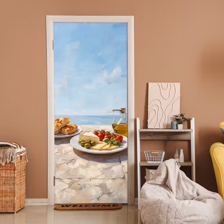 Deursticker - Eten - Middellandse Zee - Natuur - Geschilderd — 2