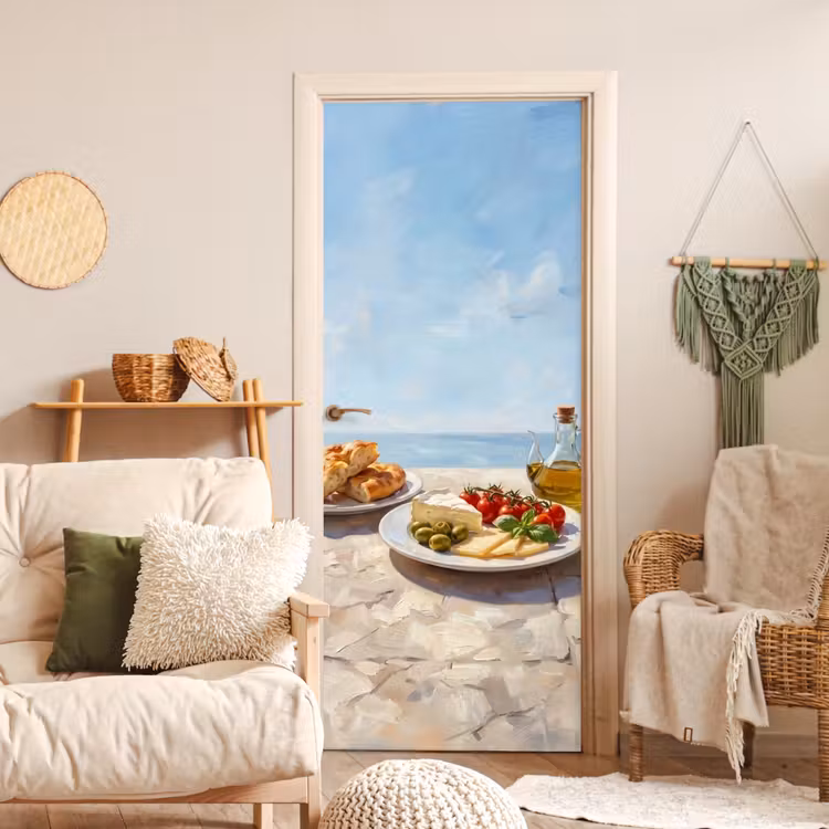 Deursticker - Eten - Middellandse Zee - Natuur - Geschilderd — 4