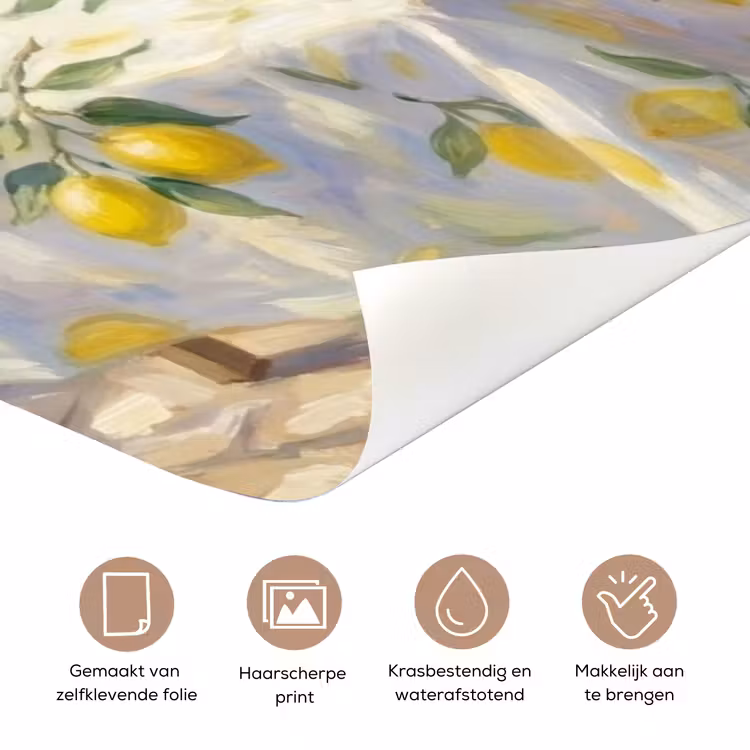 Deursticker - Eten - Terras - Zomer - Geschilderd - Geel — 3