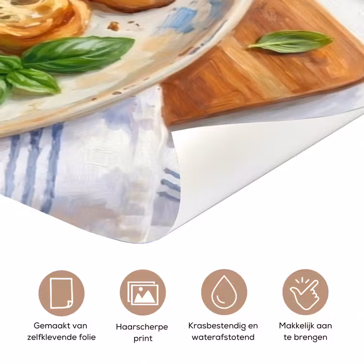 Deursticker - Eten - Tomaat - Brood - Kleurrijk - Keuken — 3