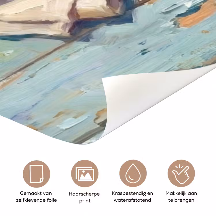 Deursticker - Eten - Zee - Kust - Modern - Blauw — 3