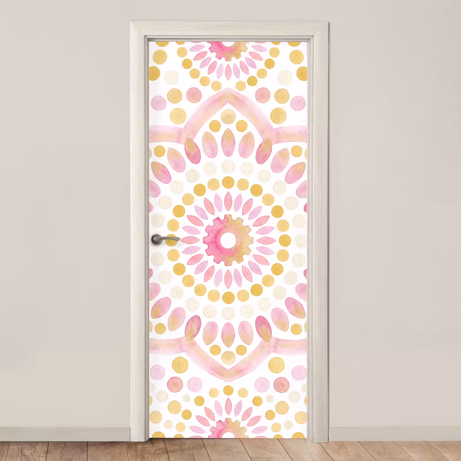 Deursticker - Abstract - Mandala - Kunst - Modern - Roze — 1
