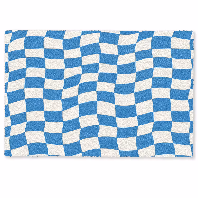 Deurmat - Golvend - Patroon - Blauw — 1