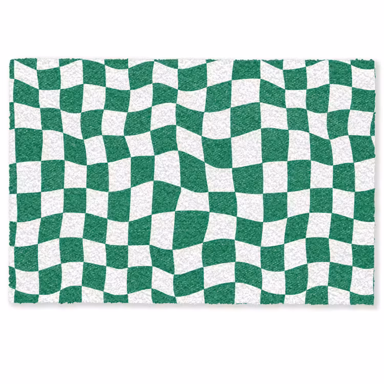 Deurmat - Schaakbord - Golvend - Groen — 1