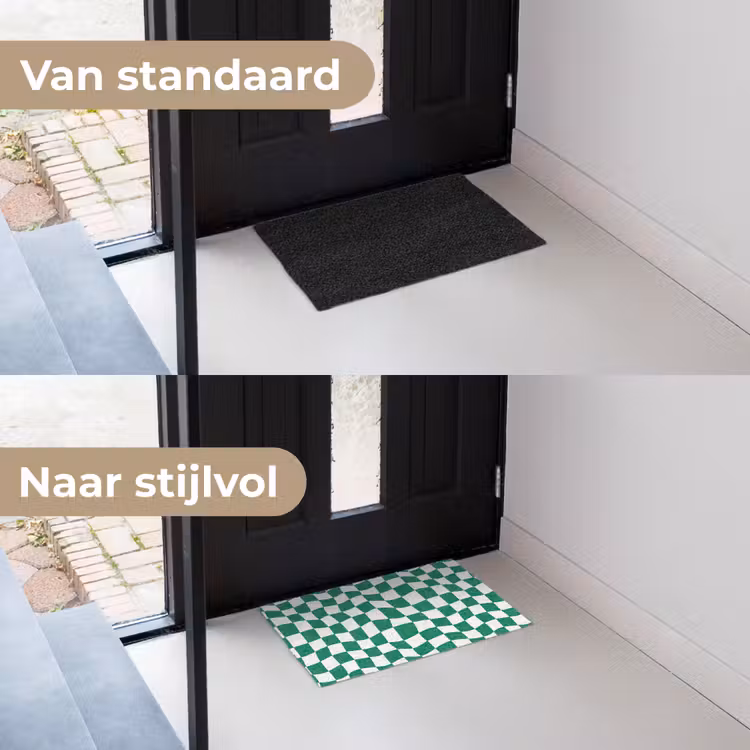 Deurmat - Schaakbord - Golvend - Groen — 3