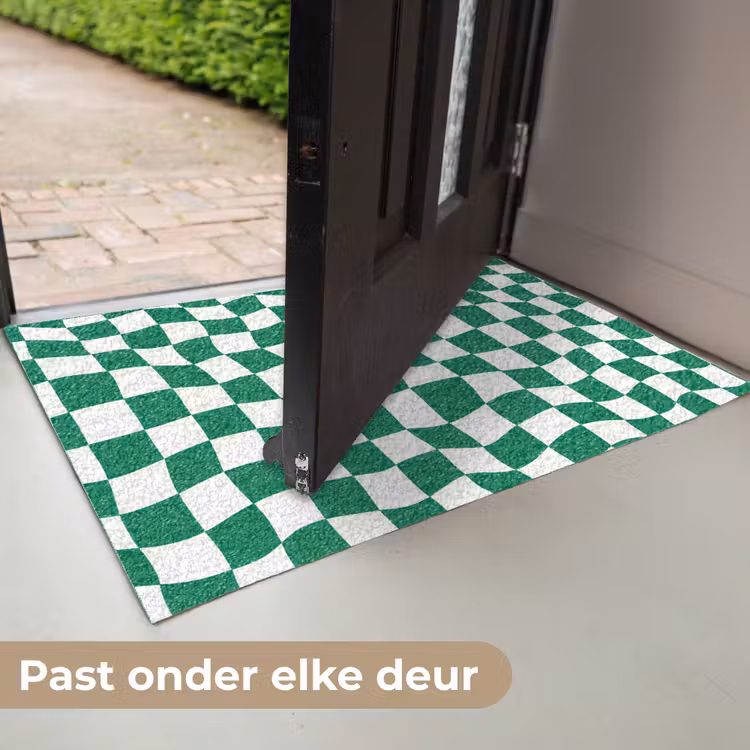 Deurmat - Schaakbord - Golvend - Groen — 7