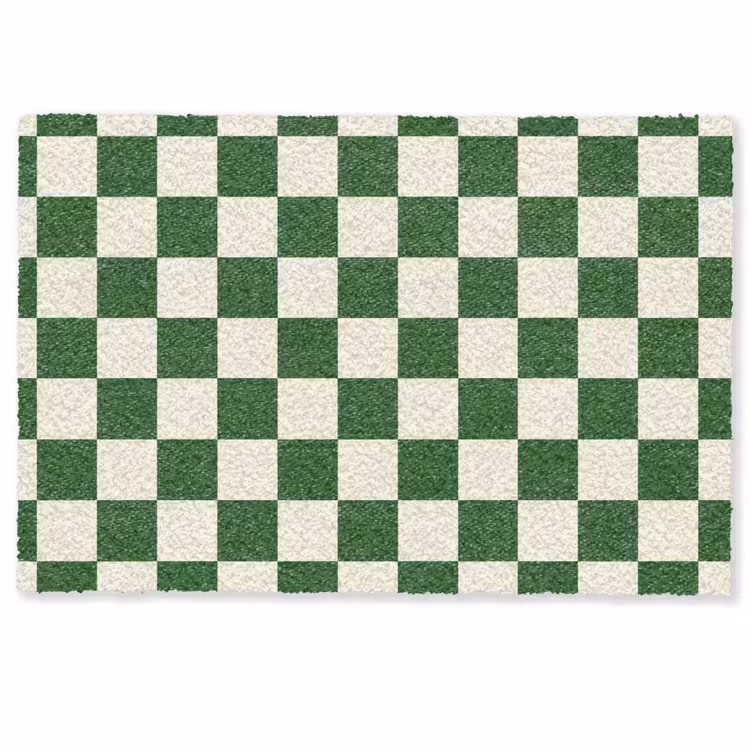 Deurmat - Schaakbord - Patroon - Groen — 1