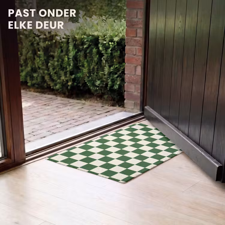 Deurmat - Schaakbord - Patroon - Groen — 7