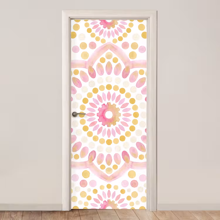 Deursticker - Abstract - Mandala - Kunst - Modern - Roze — 1