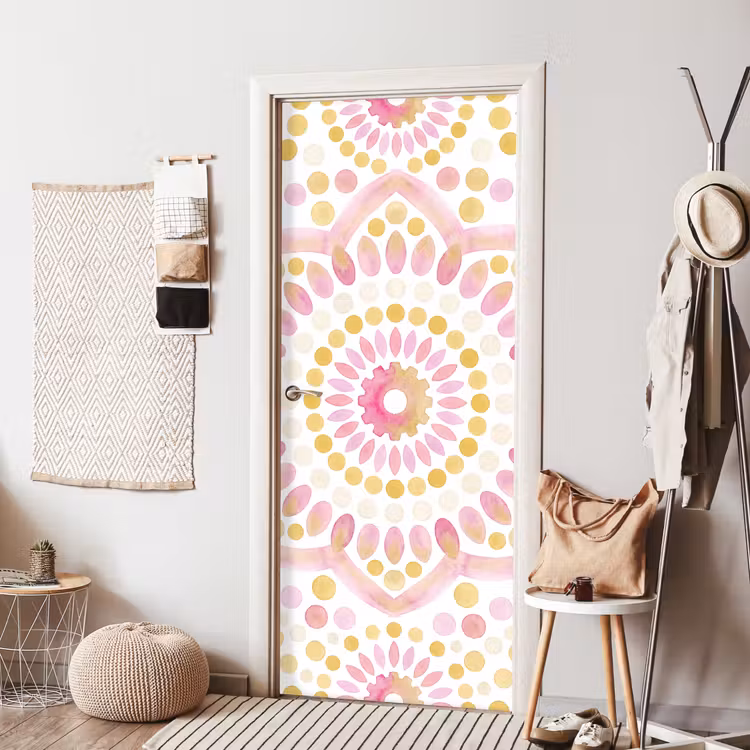 Deursticker - Abstract - Mandala - Kunst - Modern - Roze — 8