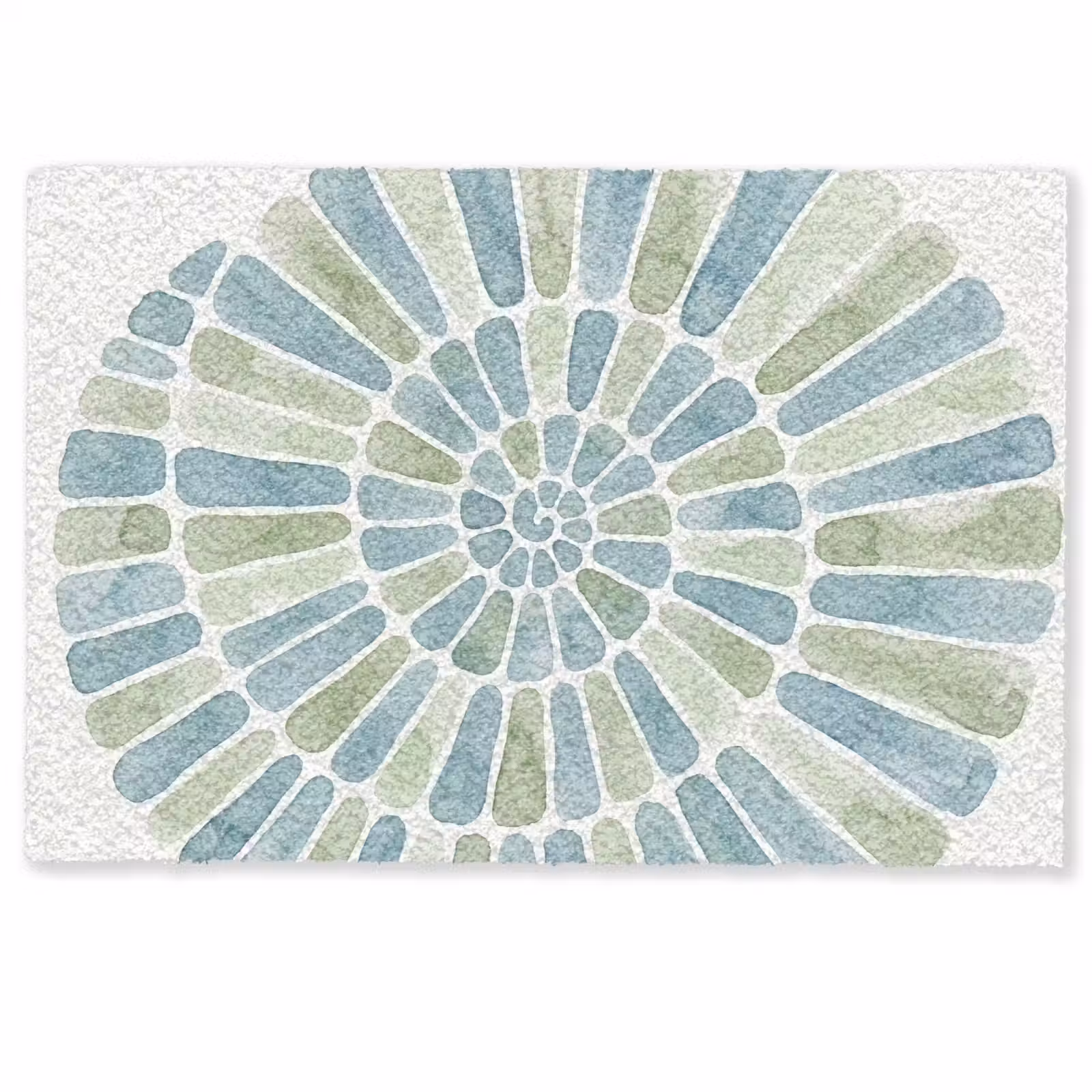 Deurmat - Abstract - Spiraal - Patroon - Modern - Blauw-Groen — 1