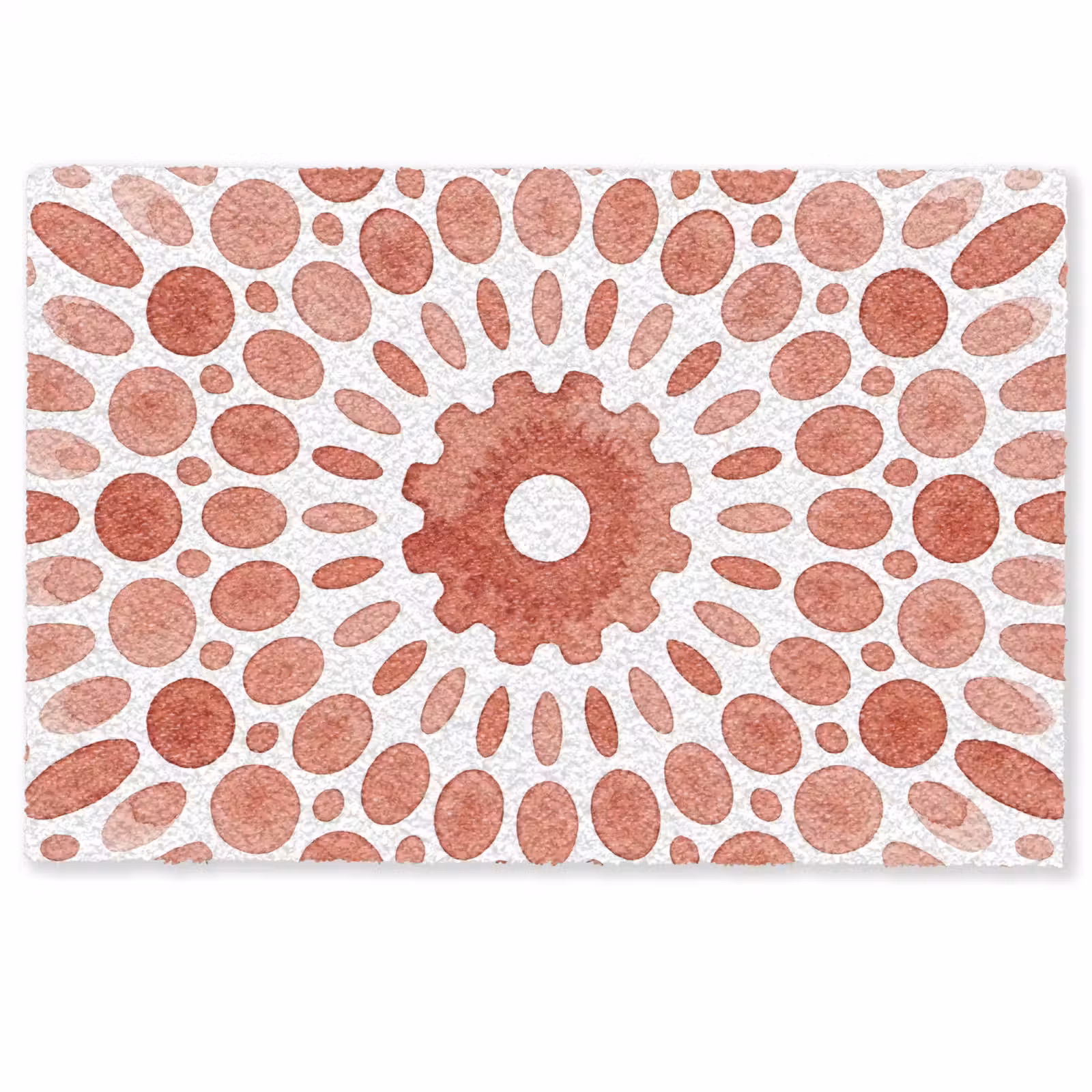 Deurmat - Patroon - Cirkels - Abstract - Modern - Rood — 1