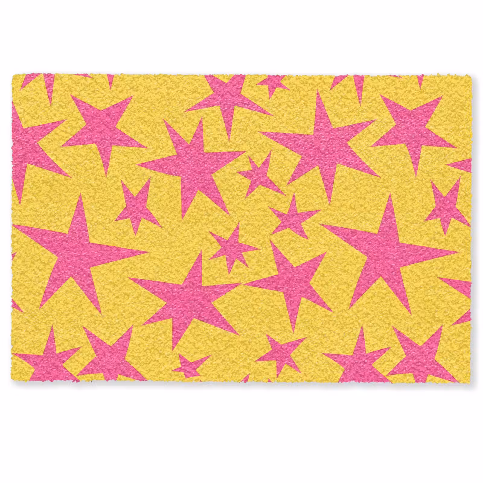 Deurmat - Sterren - Patroon - Roze - Geel — 1