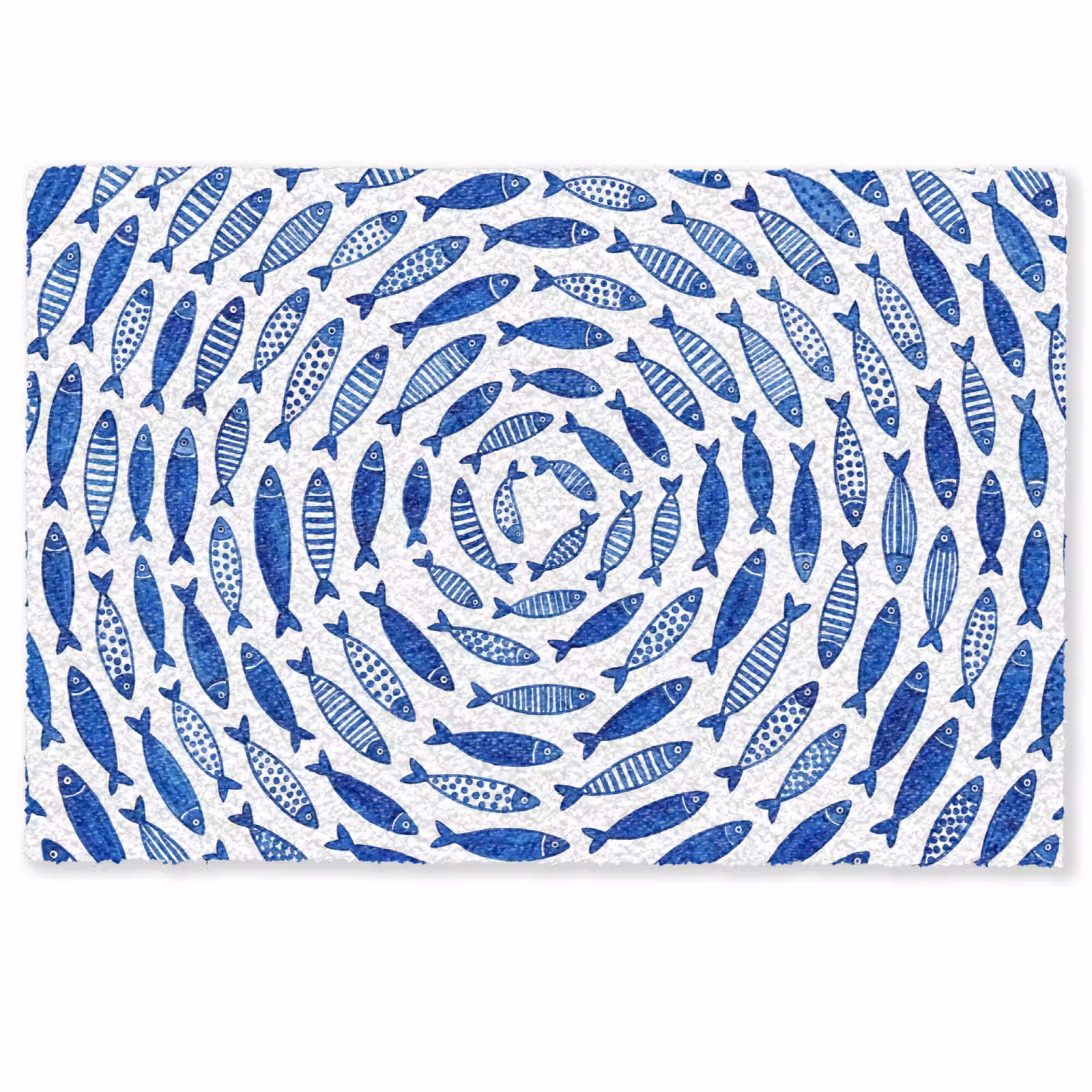 Deurmat - Vis - Patroon - Onderwater - Abstract - Blauw — 1