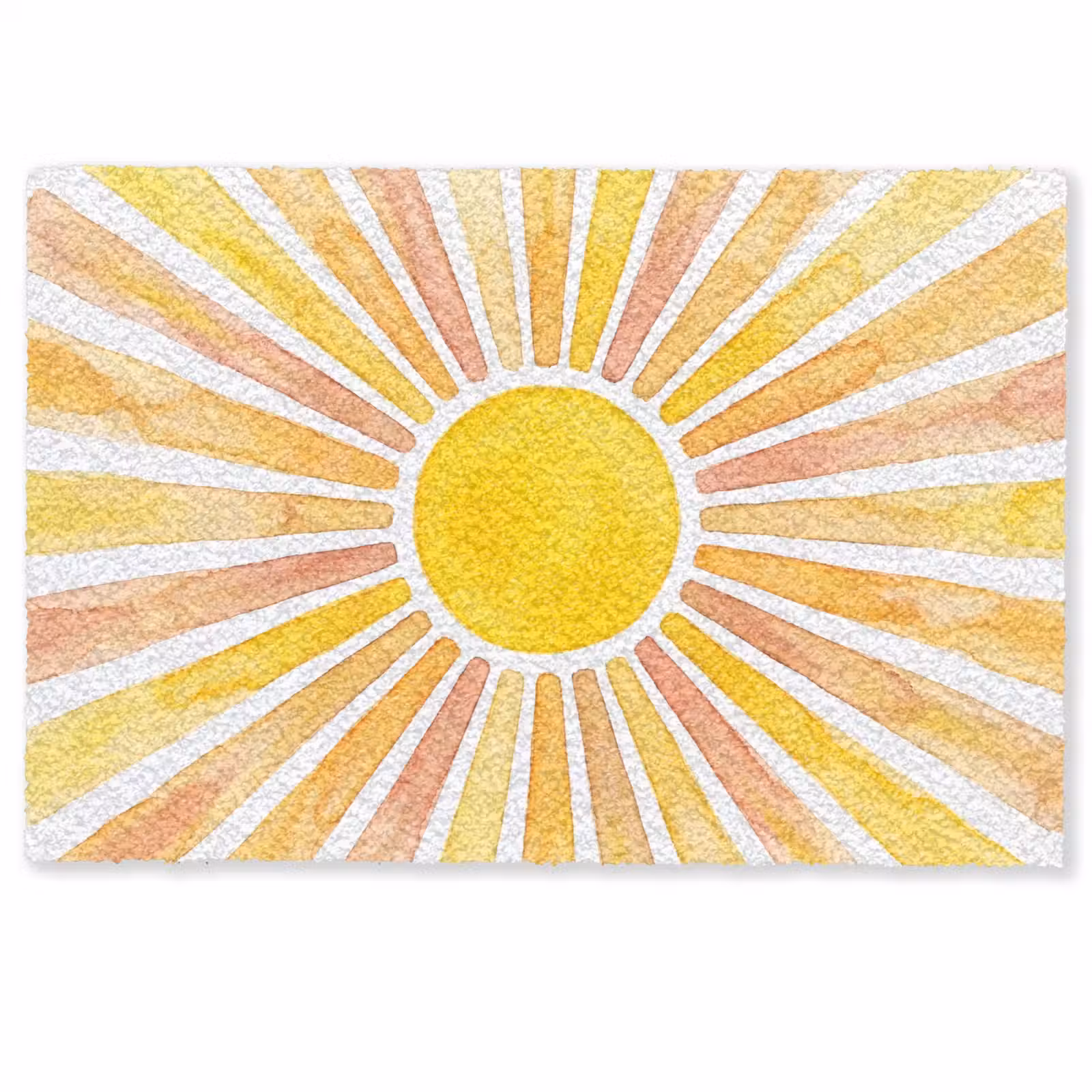 Deurmat - Zon - Stralen - Aquarel - Geel - Abstract — 1