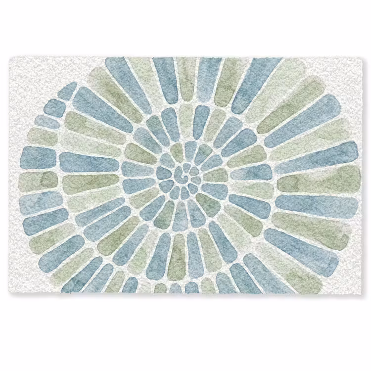 Deurmat - Abstract - Spiraal - Patroon - Modern - Blauw-Groen — 1