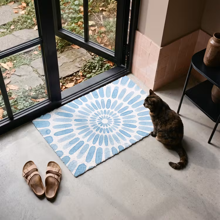Deurmat - Abstract - Vormen - Kunst - Aquarel - Blauw — 2