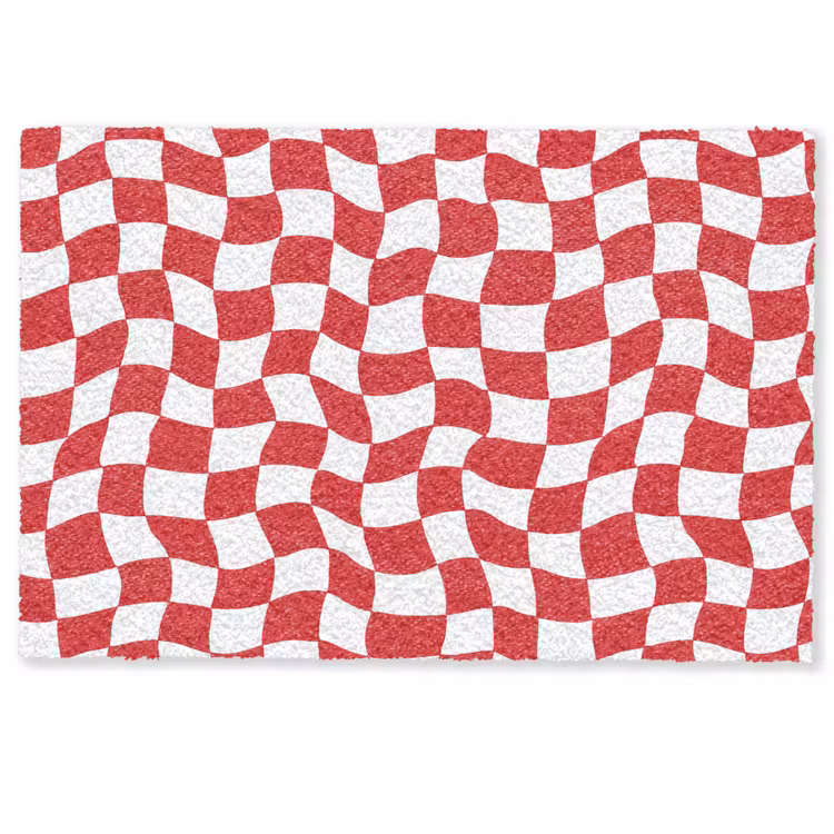 Deurmat - Golvend - Patroon - Rood — 1